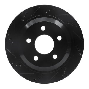 Chevrolet Camaro Brake Rotor (1) - Rear Left - R1 Concepts - Drilled & Slotted - Black - `98-`02